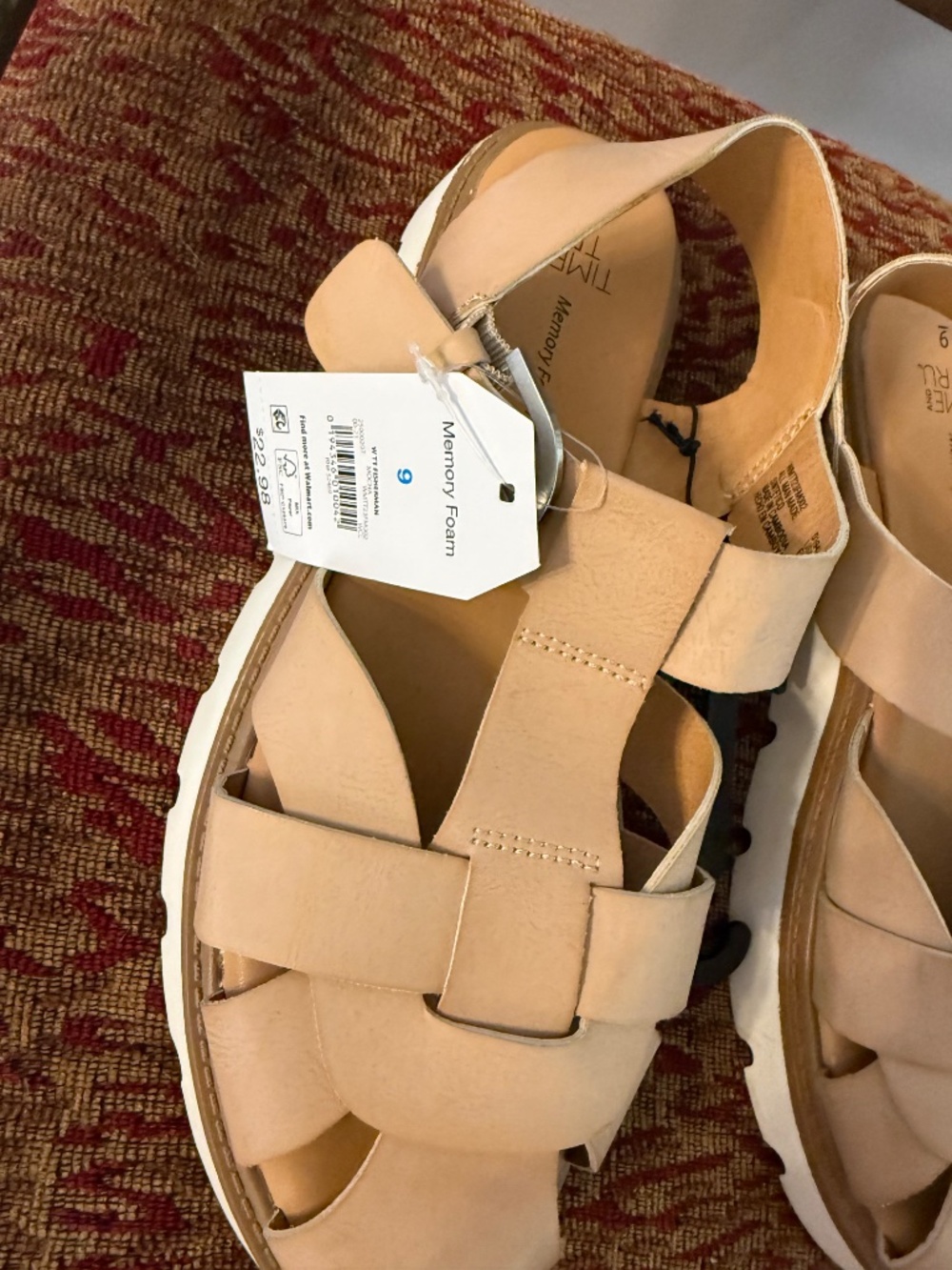 Time and Tru Fisherman Memory Foam Summer Sandals - Size 9 - Picture 6 of 6